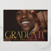 卒業する |ホイルプレス写真2023のお知らせ 箔招待状 (正面)