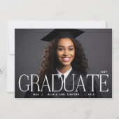 卒業する |ホワイトカレッモダンジの写真 案内状 (正面)