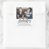 卒業と写真の組み合わせ スクエアシール (バッグ)