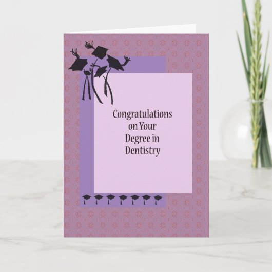 卒業と歯科の学位カード。大文字 カード (正面)