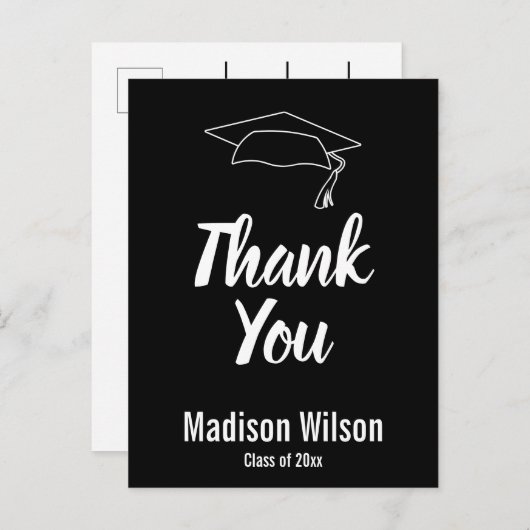 卒業と白黒卒業と学名ありがとう 案内ポストカード (正面/裏面)