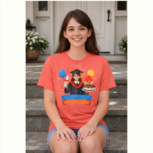 卒業と誕生日 カスタムネーム トライブレンドＴシャツ