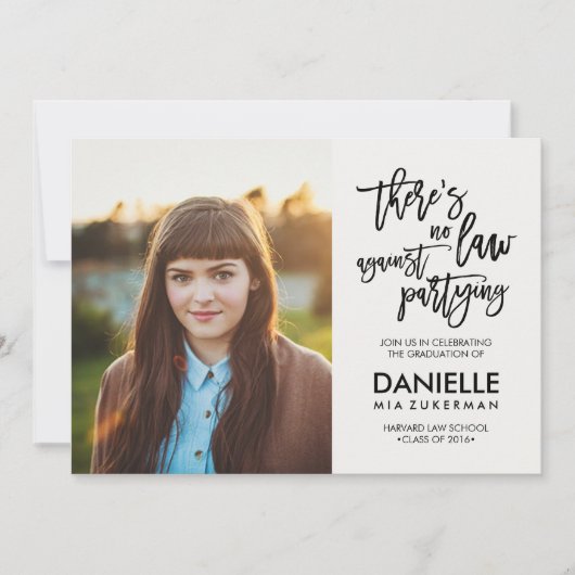 卒業に対する法律なし招待状 招待状 (正面)