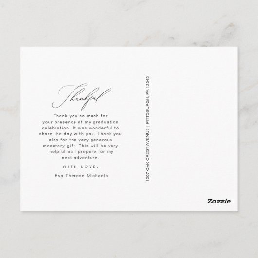 卒業に感謝の気持ち2枚ありがとう ポストカード (裏面)