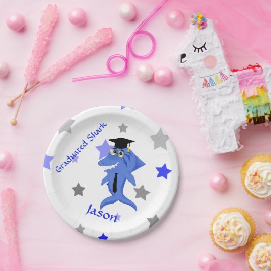 卒業のおもしろいな鮫 ペーパープレート (パーティー)