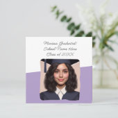卒業のお知らせカスタム写真タイポグラフィー 招待状 (スタンド正面)