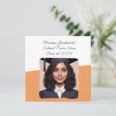 卒業のお知らせカスタム写真タイポグラフィー 招待状 (スタンド正面)