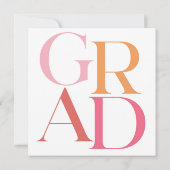 卒業のお知らせカスタム写真タイポグラフィー 招待状 (裏面)