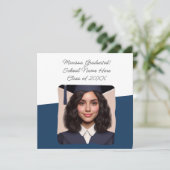 卒業のお知らせカスタム写真タイポグラフィー 招待状 (スタンド正面)