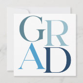 卒業のお知らせカスタム写真タイポグラフィー 招待状 (裏面)