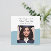 卒業のお知らせカスタム写真タイポグラフィー 招待状 (スタンド正面)