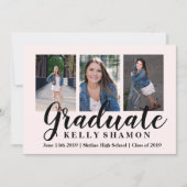 卒業のお知らせカード 招待状 (正面)