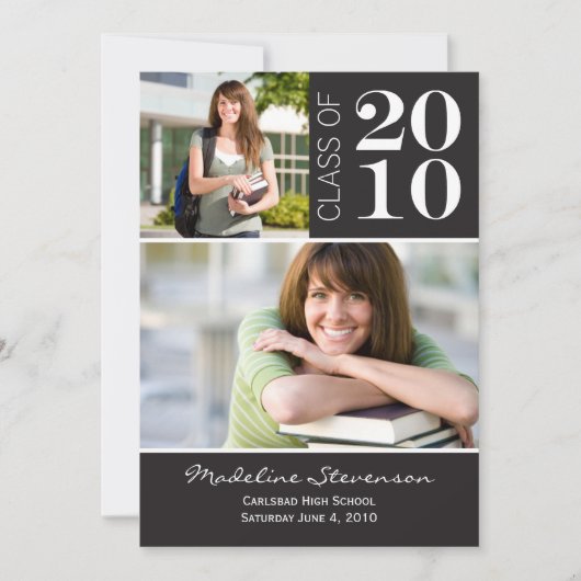 卒業のお知らせ写真カード 案内状 (正面)