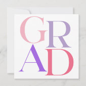 卒業のお知らせ カスタム写真 タイポグラフィー 招待状 (裏面)