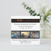 卒業のお知らせ　ハリウッドスター　オレンジ 招待状 (スタンド正面)