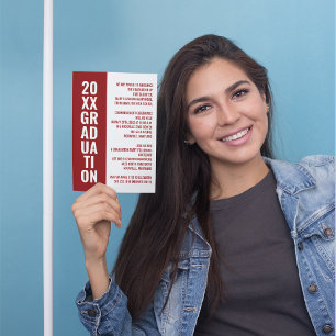 卒業のお知らせ/パーティの招待状[赤] 招待状