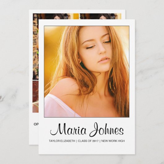 卒業のお知らせ フォトカード 招待状 (正面/裏面)