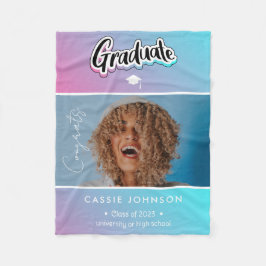 卒業のお知らせ フリースブランケット