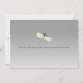 卒業のお知らせ ブラックキャップと写真 招待状 (裏面)