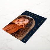 卒業のお知らせ　写真カード 箔招待状 (回転した状態)