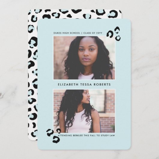 卒業のお知らせ 招待状 (正面/裏面)