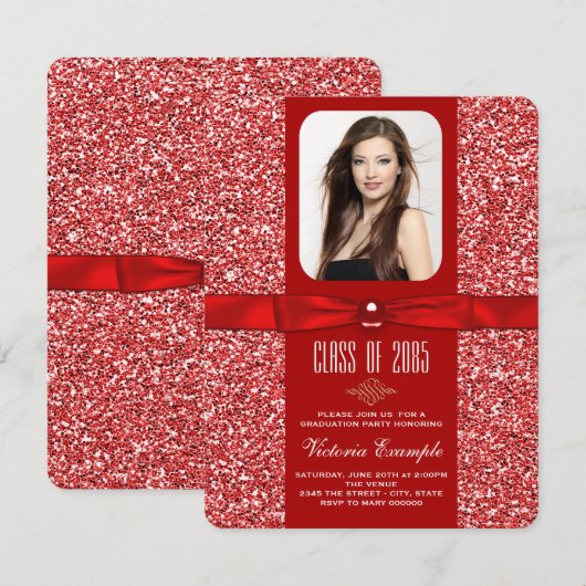 卒業のお知らせ 招待状 (正面/裏面)