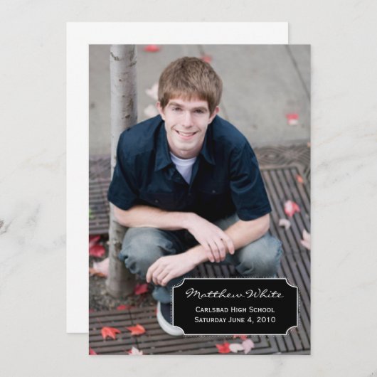 卒業のお知らせ 案内状 (正面/裏面)