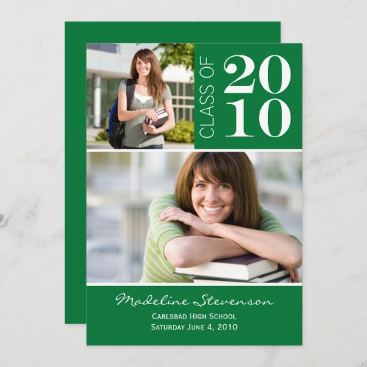 卒業のお知らせ 案内状 (正面/裏面)