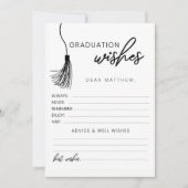 卒業のお祝いとアドバイスのカード（名前と年度入り） 招待状 (正面)