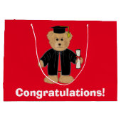 卒業のお祝いのテディー・ベア ラージペーパーバッグ (裏面)