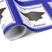 卒業のお祝いのパーソナライズな覆い ラッピングペーパー (ロールコーナー)