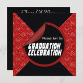 卒業のお祝いのパーティの招待状 招待状 (正面/裏面)