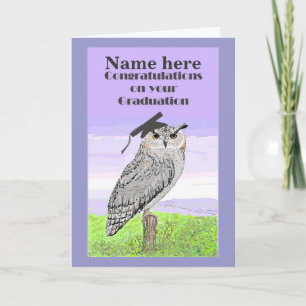卒業のお祝いのフクロウカード カード