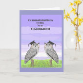 卒業のお祝いの双生児 カード (黄色い花)