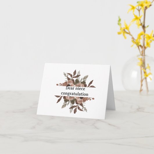 卒業のお祝い カード (黄色い花)