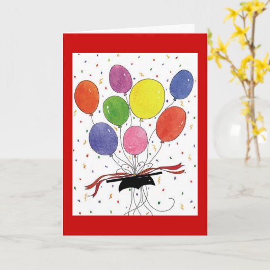 卒業のお祝い カード (黄色い花)