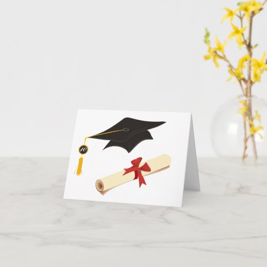 卒業のお祝い カード (黄色い花)