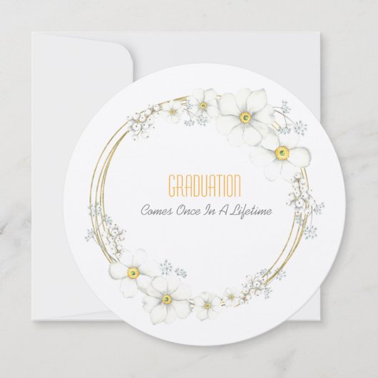 卒業のお茶の娘ホワイトフラムスとベリー 招待状 (正面)