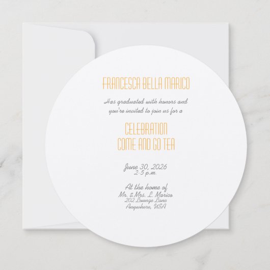 卒業のお茶の娘ホワイトフラムスとベリー 招待状 (裏面)