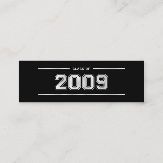 卒業のしおりは- 2009年-学校代表の銀を梳きます スキニー名刺 (正面)