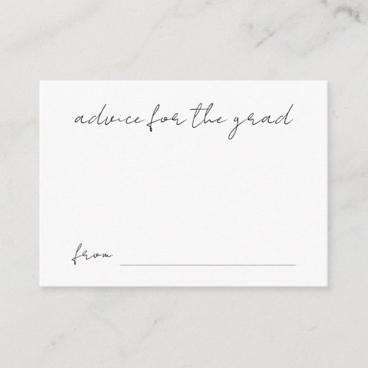 卒業のための手書きスクリプトアドバイス エンクロージャーカード (正面)