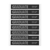 卒業のはっきりしたな文字を入れるEditibleの学校色 ラップアラウンドラベル (シート)