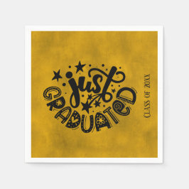 卒業のみ – 黄色 スタンダードカクテルナプキン