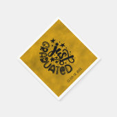 卒業のみ – 黄色 スタンダードカクテルナプキン (角)