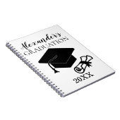 卒業のカスタムな来客名簿|は本に署名します ノートブック (右側)