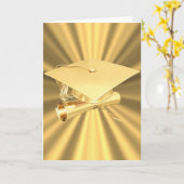 卒業のカード金ゴールド カード (黄色い花)