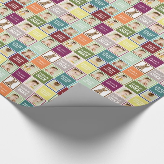 卒業のギフト用包装紙のカスタムな写真の紙 ラッピングペーパー (角)