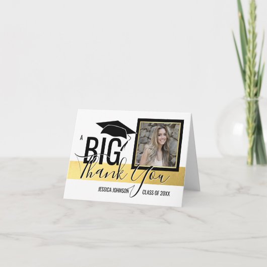 卒業のクラスの-金ゴールドホイル|の写真ありがとう サンキューカード (正面)