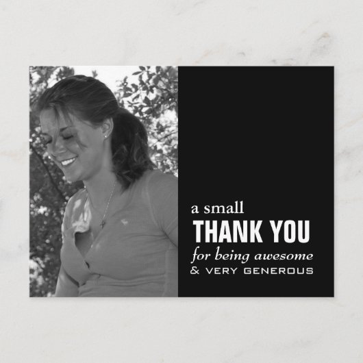 卒業のサンキューカード-おもしろいな写真! ポストカード (正面)