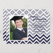 卒業のシェブロンの写真の招待状 招待状 (正面/裏面)